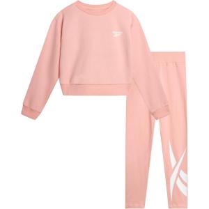 imageReebok Girls Pants Set  2 Piece Lightweight Long Sleeve Shirt and Girls Leggings Outfit  Breathable Athletic OutfitsPeach