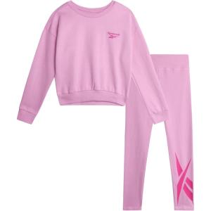 imageReebok Girls Pants Set  2 Piece Lightweight Long Sleeve Shirt and Girls Leggings Outfit  Breathable Athletic OutfitsPink