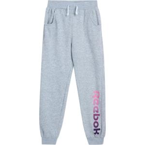 imageReebok Girls Sweatpants Active Fleece Cargo Joggers Size SXLLight Grey Heather Logo