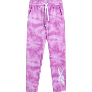 imageReebok Girls Sweatpants Active Fleece Cargo Joggers Size SXLPink Tie Dye