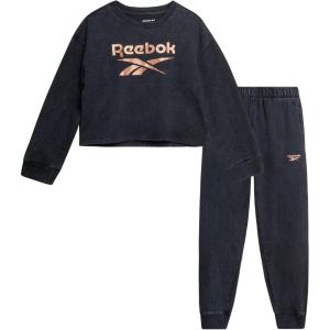imageReebok Girls Sweatsuit Set  2 Piece Fleece Hoodie and Jogger Sweatpants Size 712Black