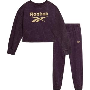imageReebok Girls Sweatsuit Set  2 Piece Fleece Hoodie and Jogger Sweatpants Size 712Plum