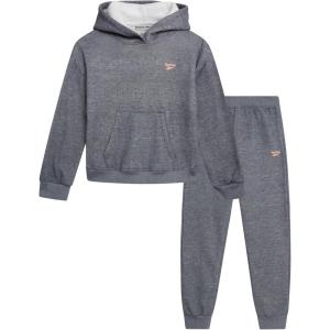 imageReebok Girls Sweatsuit Set  2 Piece Soft Long Sleeve Hoodie Sweatshirt and Sweatpants for Girls  Athletic SweatsuitDark Grey Heather 2