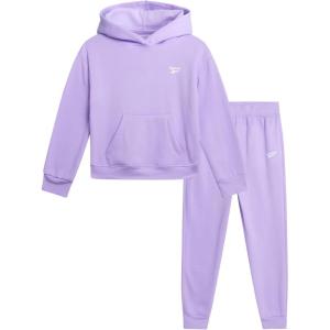 imageReebok Girls Sweatsuit Set  2 Piece Soft Long Sleeve Hoodie Sweatshirt and Sweatpants for Girls  Athletic SweatsuitLavender