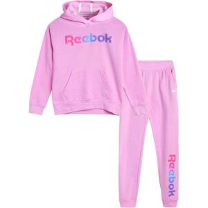 imageReebok Girls Sweatsuit Set  2 Piece Soft Long Sleeve Hoodie Sweatshirt and Sweatpants for Girls  Athletic SweatsuitLilac Sachet Grindle