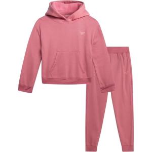 imageReebok Girls Sweatsuit Set  2 Piece Soft Long Sleeve Hoodie Sweatshirt and Sweatpants for Girls  Athletic SweatsuitMauve