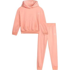 imageReebok Girls Sweatsuit Set  2 Piece Soft Long Sleeve Hoodie Sweatshirt and Sweatpants for Girls  Athletic SweatsuitPeach