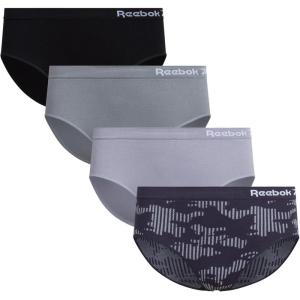 imageReebok Girls Underwear  4 Pack Breathable Stretch Performance Hipster Briefs  Seamless Panties for Girls Sizes 616Gray StoneShark SkinDapple GrayBlack