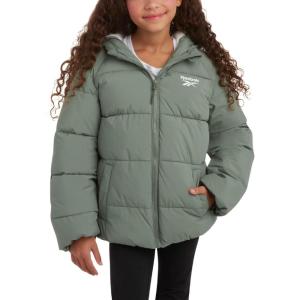 imageReebok Girls Winter Jacket  Heavyweight Quilted Puffer Parka Coat  Sherpa Fleece Lined Ski Jacket for Girls 416Sage