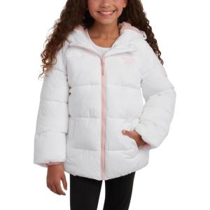 imageReebok Girls Winter Jacket  Heavyweight Quilted Puffer Parka Coat  Sherpa Fleece Lined Ski Jacket for Girls 416White