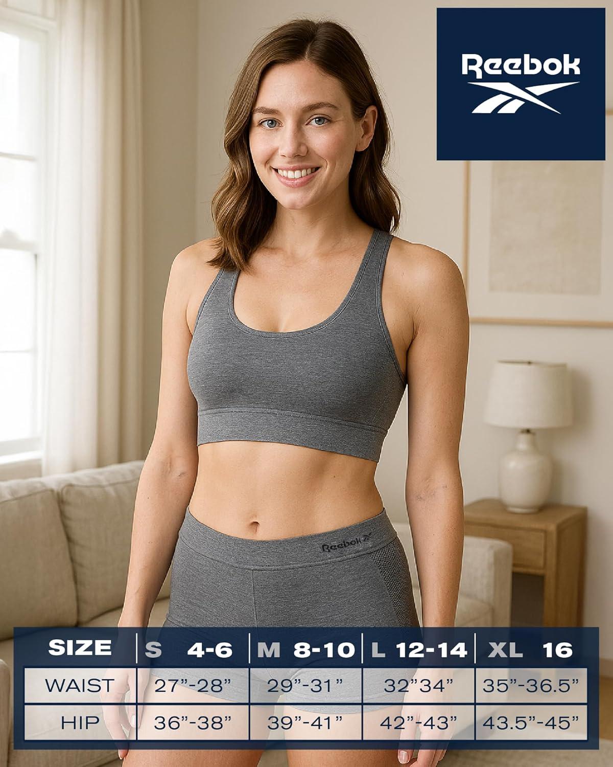 imageReebok Boyshort Underwear for Women  3 Pack Seamless Boy Shorts Panties for Women Sizes SXL Extended Plus Size 1X3XCoronet BlueLotusSharkskin