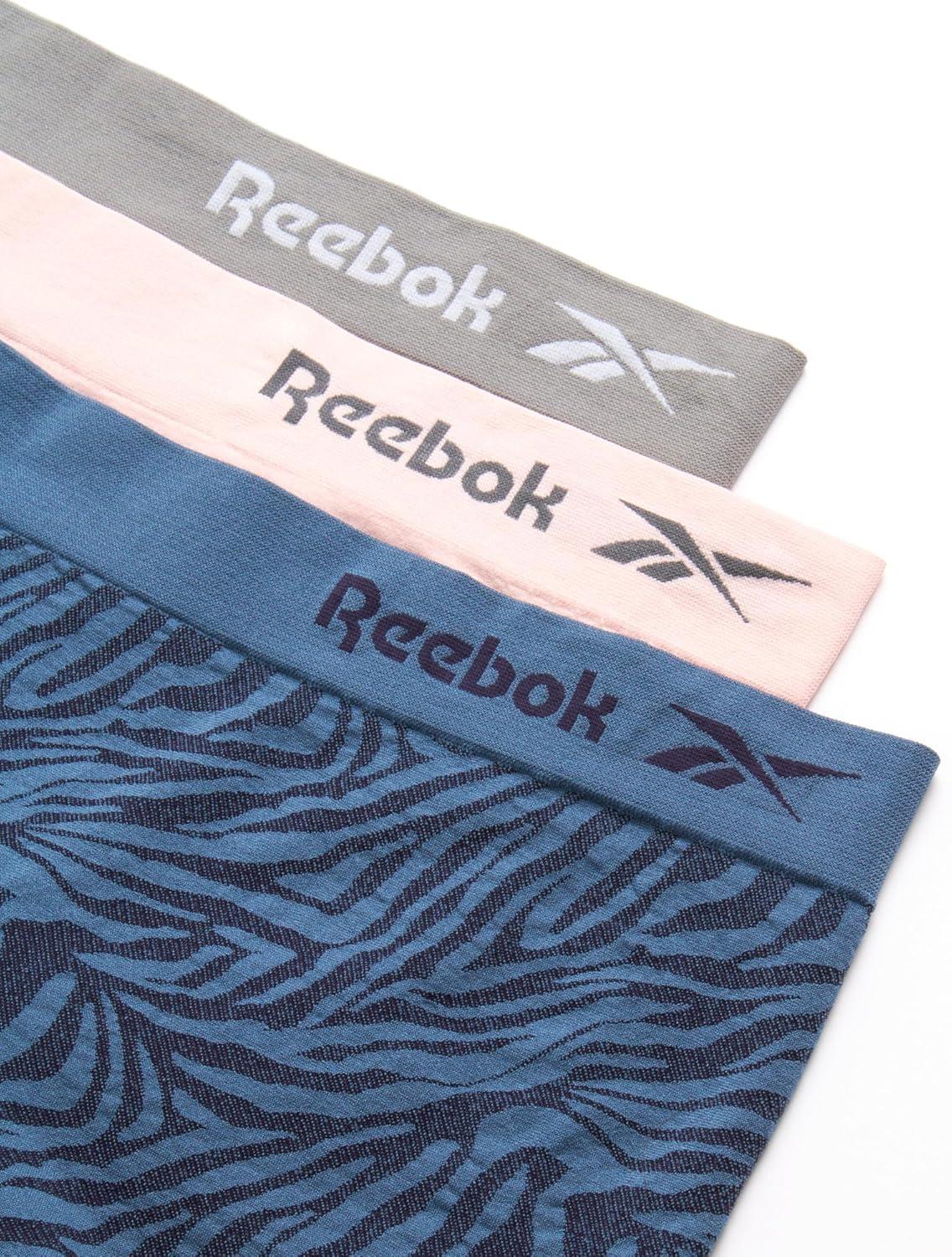 imageReebok Boyshort Underwear for Women  3 Pack Seamless Boy Shorts Panties for Women Sizes SXL Extended Plus Size 1X3XCoronet BlueLotusSharkskin