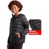 imageReebok Boys Jacket  Water Resistant Midweight Quilted Puffer Coat  Insulated Outerwear Down Coat for Boys 420Black