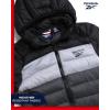 imageReebok Boys Jacket  Water Resistant Midweight Quilted Puffer Coat  Insulated Outerwear Down Coat for Boys 420Black Grey