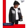 imageReebok Boys Jacket  Water Resistant Midweight Quilted Puffer Coat  Insulated Outerwear Down Coat for Boys 420Black Grey