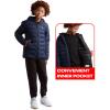 imageReebok Boys Jacket  Water Resistant Midweight Quilted Puffer Coat  Insulated Outerwear Down Coat for Boys 420Navy