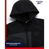 imageReebok Boys Jacket  Youth Lightweight Weather Resistant Softshell Coat  Kids Outerwear Windbreaker Coat for Boys 820Charcoal GreyBlack