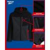 imageReebok Boys Jacket  Youth Lightweight Weather Resistant Softshell Coat  Kids Outerwear Windbreaker Coat for Boys 820Charcoal GreyBlack