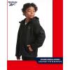 imageReebok Boys Jacket  Youth Lightweight Weather Resistant Softshell Coat  Kids Outerwear Windbreaker Coat for Boys 820Ebony Black