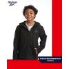 imageReebok Boys Jacket  Youth Lightweight Weather Resistant Softshell Coat  Kids Outerwear Windbreaker Coat for Boys 820Ebony Black