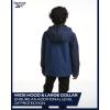 imageReebok Boys Jacket  Youth Lightweight Weather Resistant Softshell Coat  Kids Outerwear Windbreaker Coat for Boys 820Vector Navy