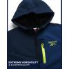 imageReebok Boys Jacket  Youth Lightweight Weather Resistant Softshell Coat  Kids Outerwear Windbreaker Coat for Boys 820Vector Navy