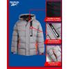 imageReebok Boys Puffer Jacket  Heavyweight Weather Resistant Quilted Jacket for Boys  Fleece Insulated Winter Jackets with HoodSteel GreyOrange