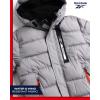 imageReebok Boys Puffer Jacket  Heavyweight Weather Resistant Quilted Jacket for Boys  Fleece Insulated Winter Jackets with HoodSteel GreyOrange