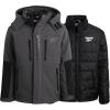 imageReebok Boys Winter Coat  Waterproof Softshell Jacket with Removable Puffer Parka  System Ski Jacket for Boys 820Charcoal Grey