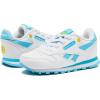 imageReebok Classic Leather Girls and Boys Shoes for Kids Toddler Little Kid or Big Kid Sneakers Girl or Boy Tennis ShoesToddler WhiteDigital BlueElectric Yellow