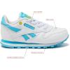 imageReebok Classic Leather Girls and Boys Shoes for Kids Toddler Little Kid or Big Kid Sneakers Girl or Boy Tennis ShoesToddler WhiteDigital BlueElectric Yellow