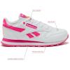 imageReebok Classic Leather Girls and Boys Shoes for Kids Toddler Little Kid or Big Kid Sneakers Girl or Boy Tennis ShoesWhiteAtomic PinkElectric Yellow