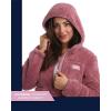 imageReebok Womens Fleece Sweatshirt Jacket  Full Zip Sherpa Fur Hooded Jacket  Lightweight Teddy Coat for Women SXLRose Pink