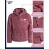 imageReebok Womens Fleece Sweatshirt Jacket  Full Zip Sherpa Fur Hooded Jacket  Lightweight Teddy Coat for Women SXLRose Pink