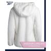 imageReebok Womens Fleece Sweatshirt Jacket  Full Zip Sherpa Fur Hooded Jacket  Lightweight Teddy Coat for Women SXLWhite Mist