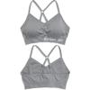 imageReebok Womens Lightweight Soft Stretch Performance Cami Seamless Bralette 2 PackBlackSharkskin