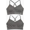 imageReebok Womens Lightweight Soft Stretch Performance Cami Seamless Bralette 2 PackDenim SpacedyeSmoked Pearl