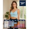 imageReebok Womens Lightweight Soft Stretch Performance Cami Seamless Bralette 2 PackDenim SpacedyeSmoked Pearl