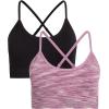 imageReebok Womens Lightweight Soft Stretch Performance Cami Seamless Bralette 2 PackRed Space DyeBlack