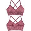 imageReebok Womens Lightweight Soft Stretch Performance Cami Seamless Bralette 2 PackRed Space DyePink
