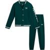 imageReebok Boys Active Tracksuit Set  2 Piece Performance Fleece Varsity Jacket and Jogger Sweatpants for Boys Sizes 812Pine Green