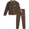 imageReebok Boys Pants Set  2 Piece Fleece Varsity Jacket and Jogger Sweatpants  Sweatshirt and Pants Outfit for Toddlers 2T7Brown