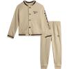 imageReebok Boys Pants Set  2 Piece Fleece Varsity Jacket and Jogger Sweatpants  Sweatshirt and Pants Outfit for Toddlers 2T7Latte