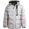 imageReebok Boys Puffer Jacket  Heavyweight Weather Resistant Quilted Jacket for Boys  Fleece Insulated Winter Jackets with HoodSteel GreyOrange