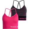 imageReebok Womens Everyday Bra  2 Pack Lightweight Stretch Performance Longline Cami Bralette  Seamless Bras for Women SXLSpacedye StripePink