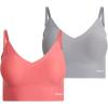 imageReebok Womens Everyday Bras  2 Pack Soft Stretch Performance Longline Bonded Cami Bralette  Seamless Bras for Women SLCoralShark Skin