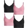 imageReebok Womens Everyday Bras  4 Pack Soft Stretch Performance Longline Bonded Cami Bralette  Seamless Bras for Women SLFoxgloveBlack