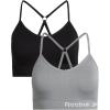 imageReebok Womens Lightweight Soft Stretch Performance Cami Seamless Bralette 2 PackBlackSharkskin
