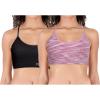 imageReebok Womens Lightweight Soft Stretch Performance Cami Seamless Bralette 2 PackRed Space DyeBlack