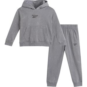 imageReebok Baby Boys Active Sweatsuit  2 Piece Fleece Hoodie Sweatshirt and Jogger Sweatpants  Clothing Set ToddlerBoy 2T7Monument
